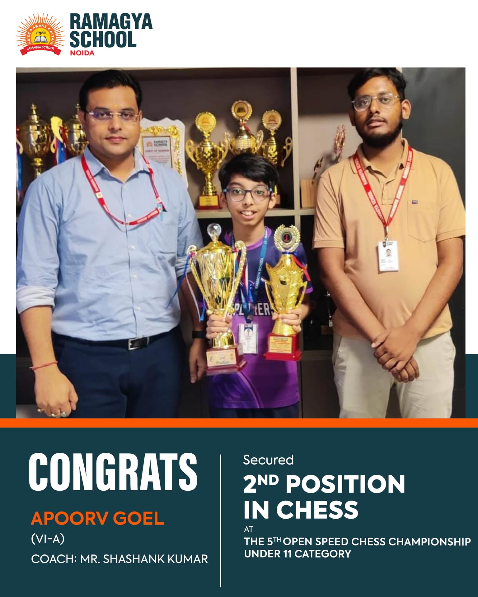 Apoorv Goel Secures 2nd Position at 5th Open Speed Chess Championship Under 11
