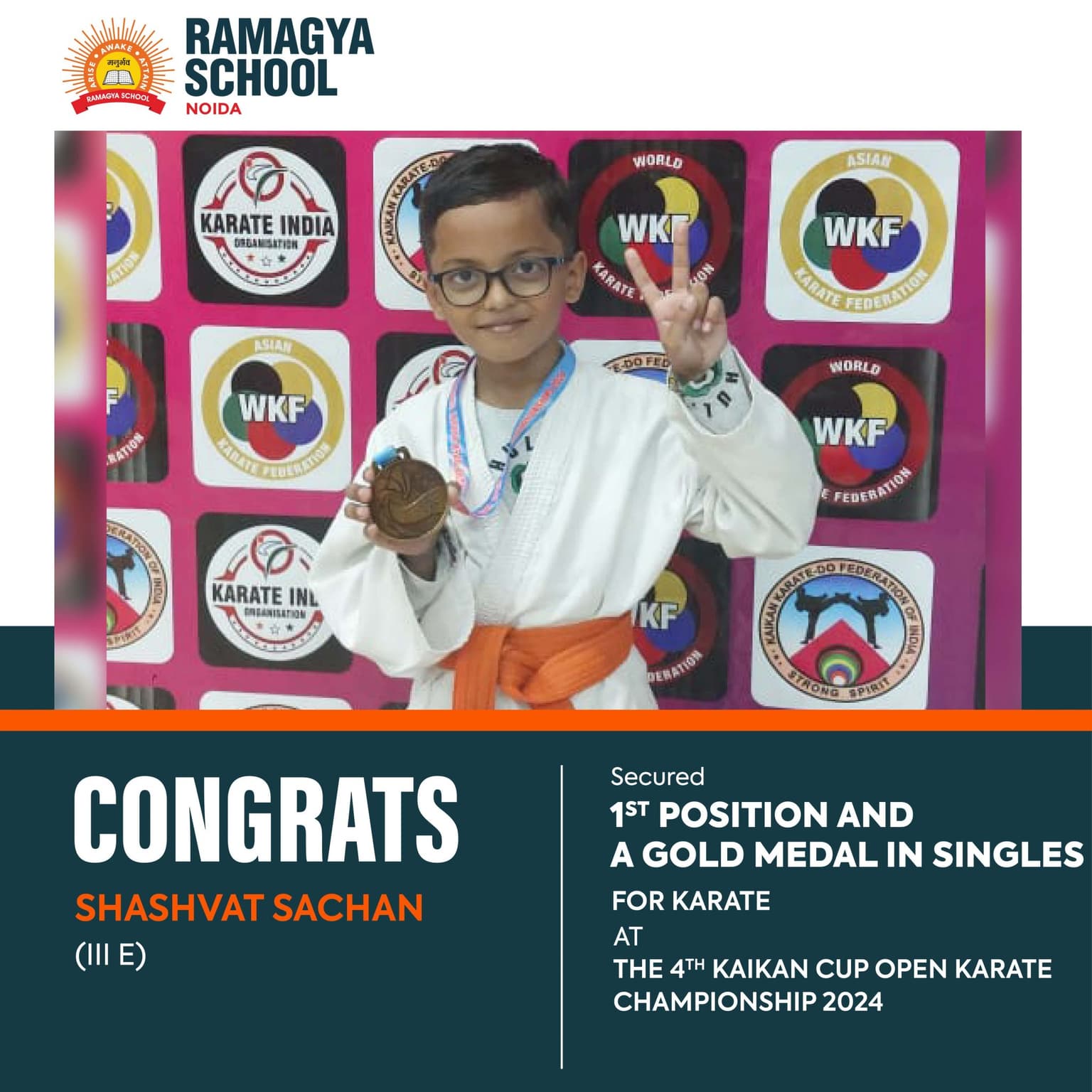 Shashvat Sachan Wins Gold at the 4th Kaikan Cup Open Karate Championship 2024