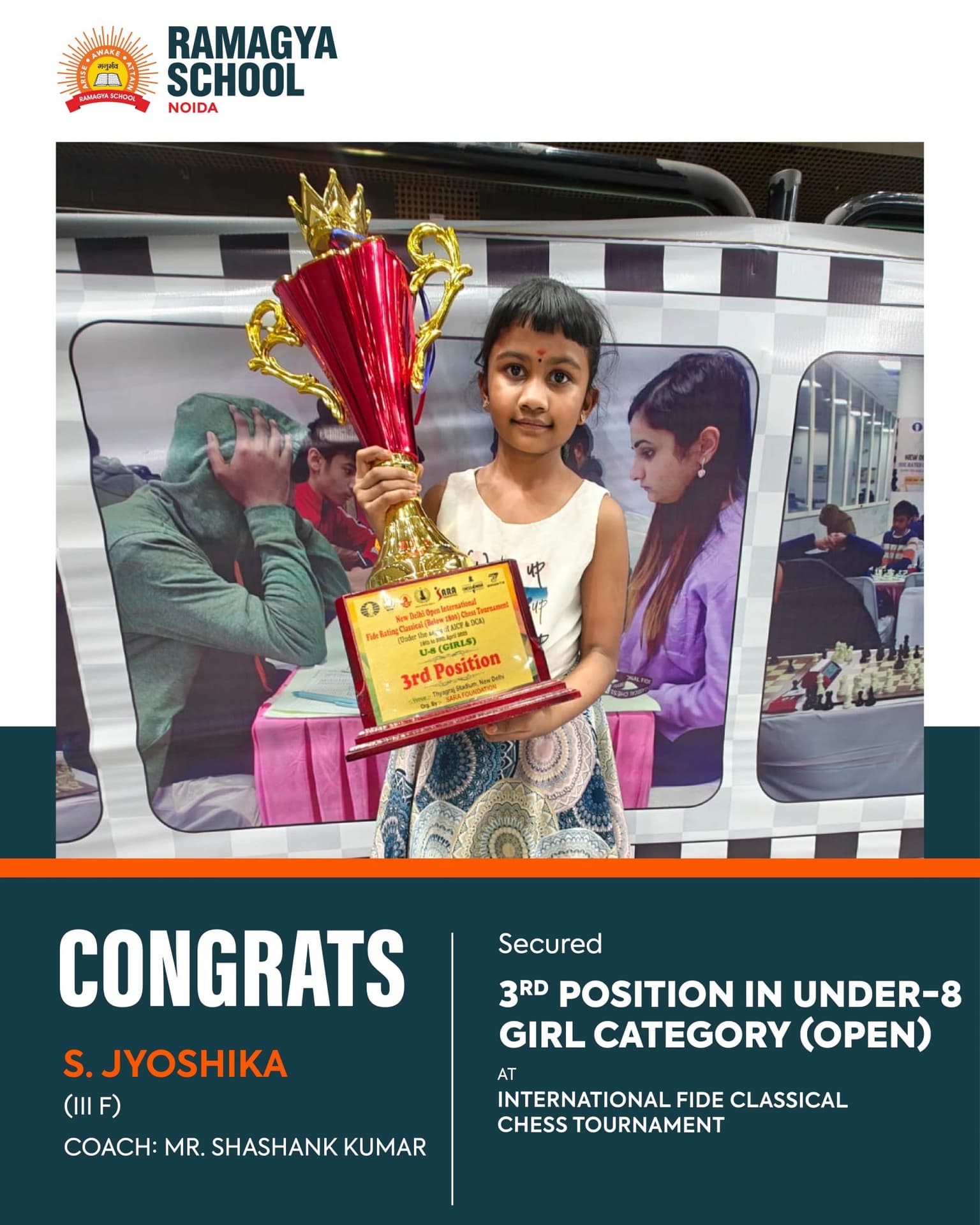 S. Jyoshika Shines with 3rd Place Finish at International FIDE Chess Tournament