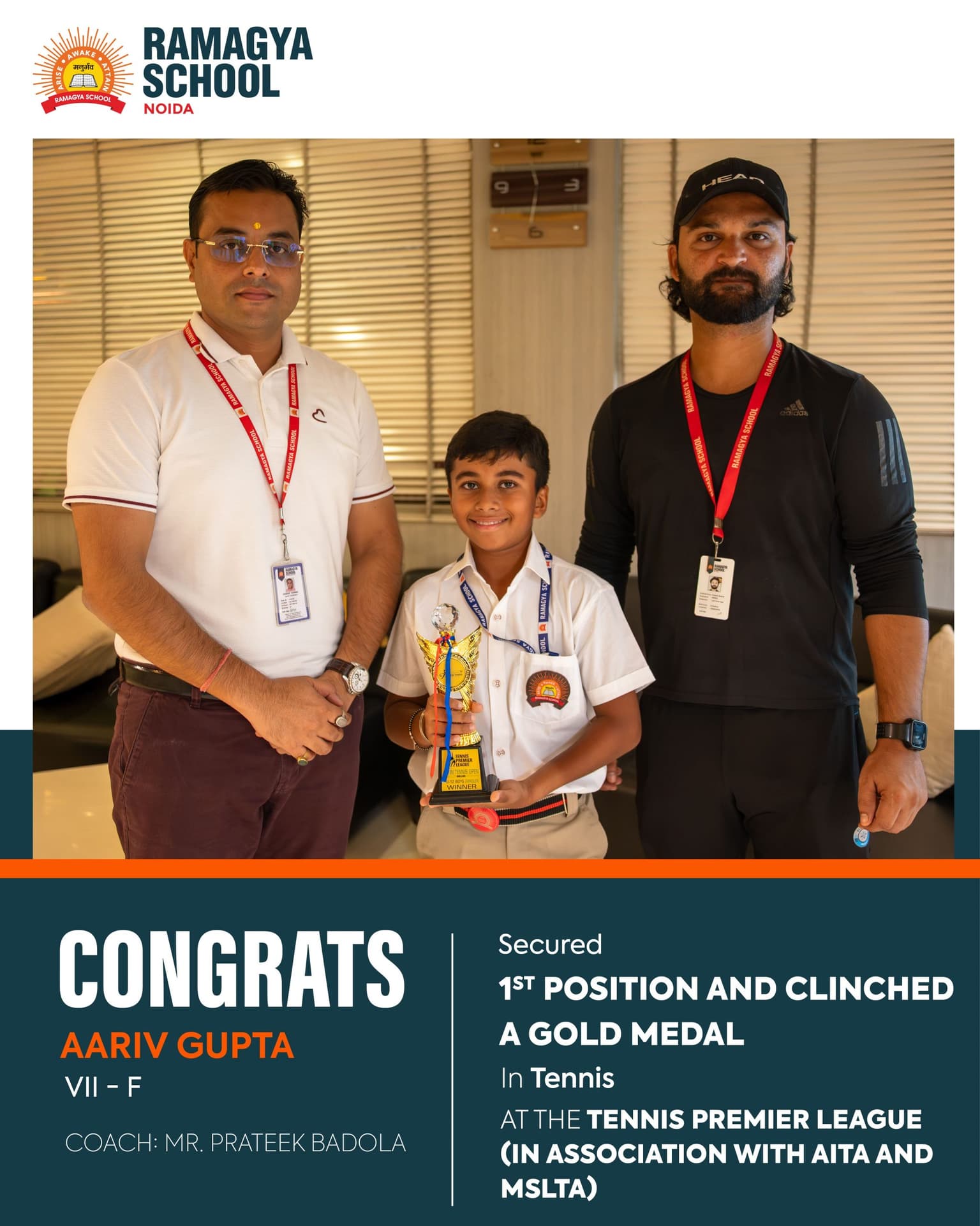 Aariv Gupta Clinches Gold at National Tennis Premier League
