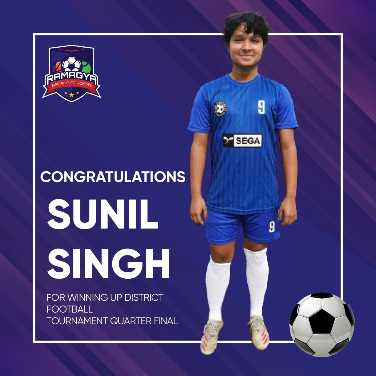 Congratulations Sunil Singh Negi For Wining UP District Football Tournament Quarter Final 2022