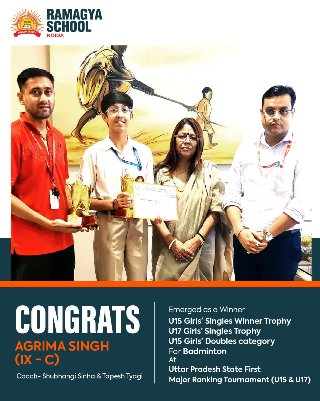 Agrima Singh Emerges Winner at Uttar Pradesh State First Major Ranking Tournament